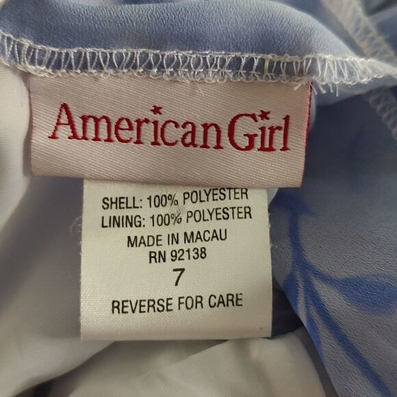 American Girl bluish purple floral sleeveless dress Spring Easter dance Sz 7 - Picture 7 of 7